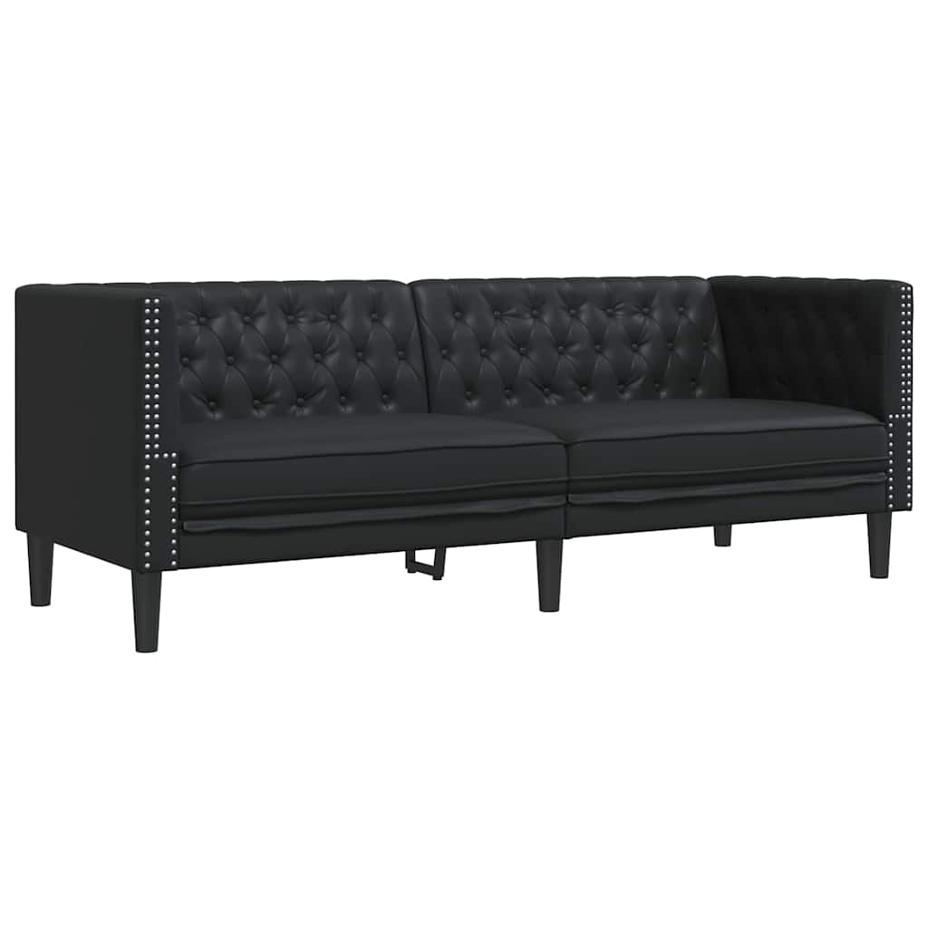Conjunto de Sofás 3 pcs Preto 194 x 74,5 x 70,5 cm