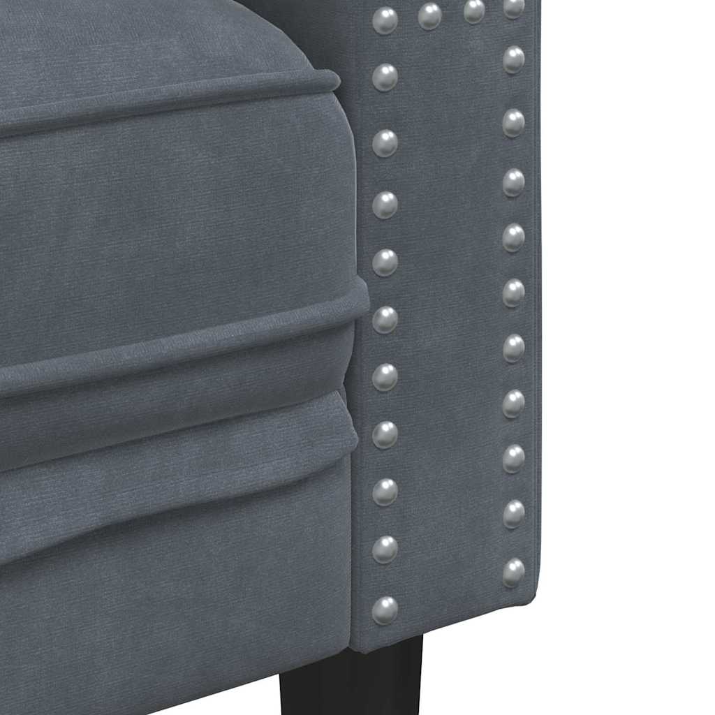 Conjunto de Sofás Cinzento escuro Veludo