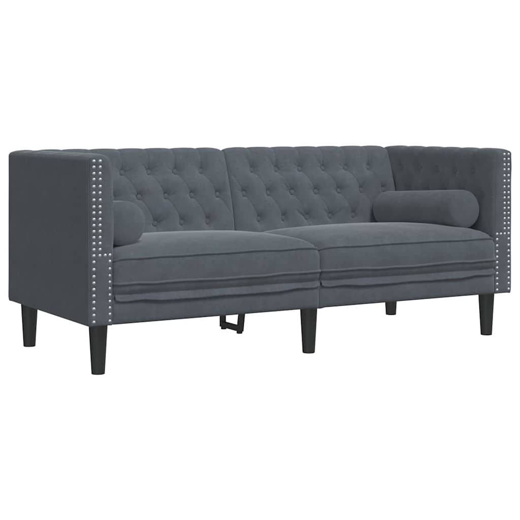 Conjunto de Sofás Cinzento escuro Veludo