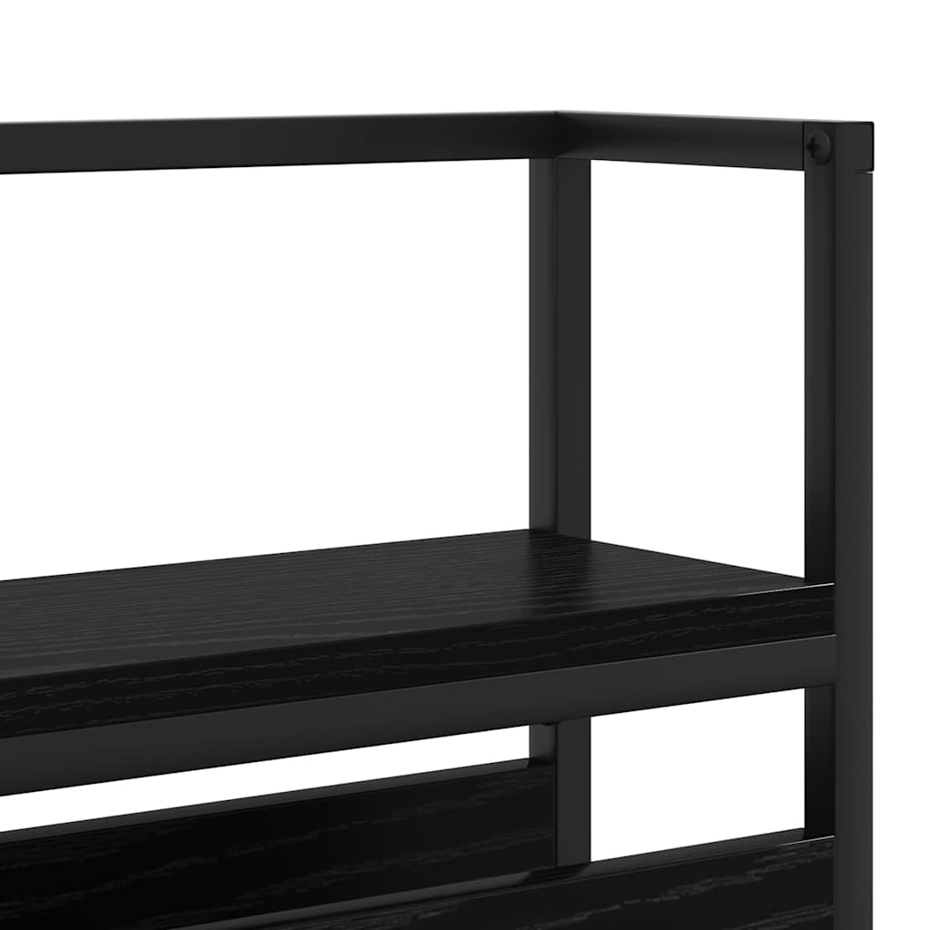 Cabeceira de armazenamento com prateleira Carvalho preto 75 cm