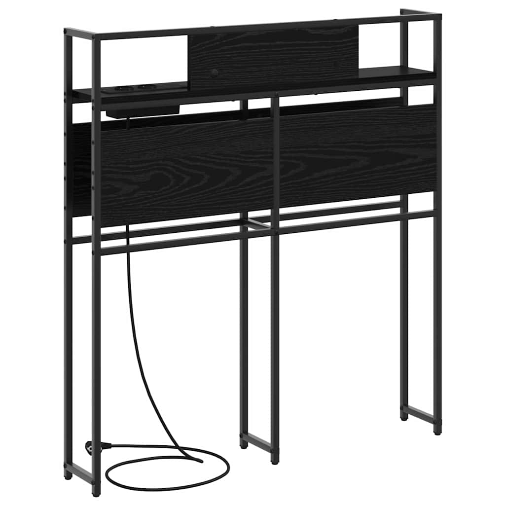 Cabeceira de armazenamento com prateleira Carvalho preto 75 cm