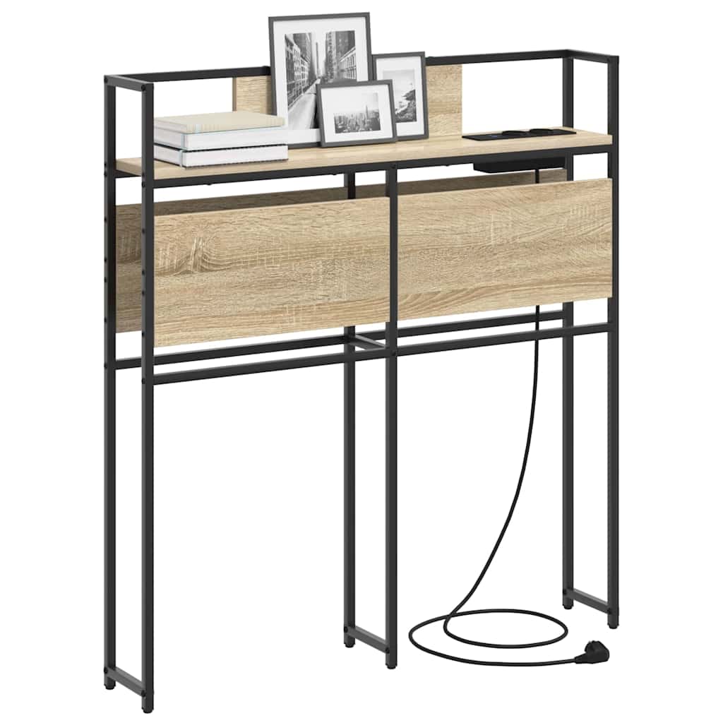 Cabeceira de armazenamento com prateleira Carvalho sonoma 80 cm