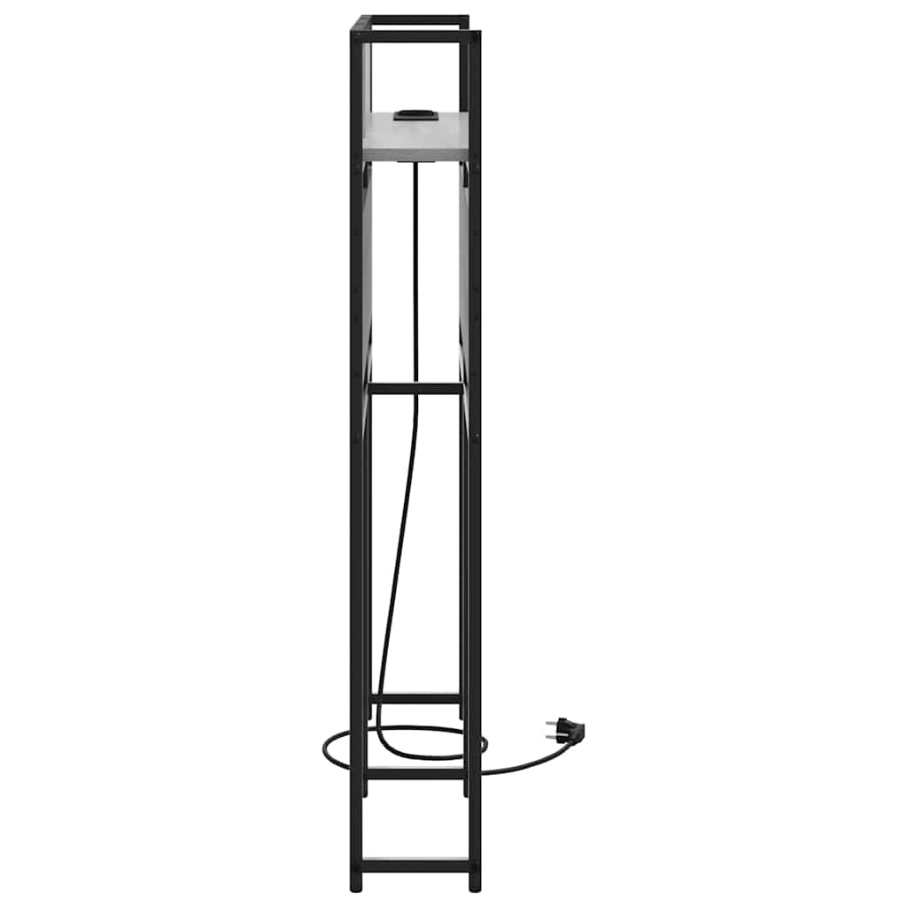 Cabeceira de armazenamento com prateleira Sonoma cinzento 90 cm