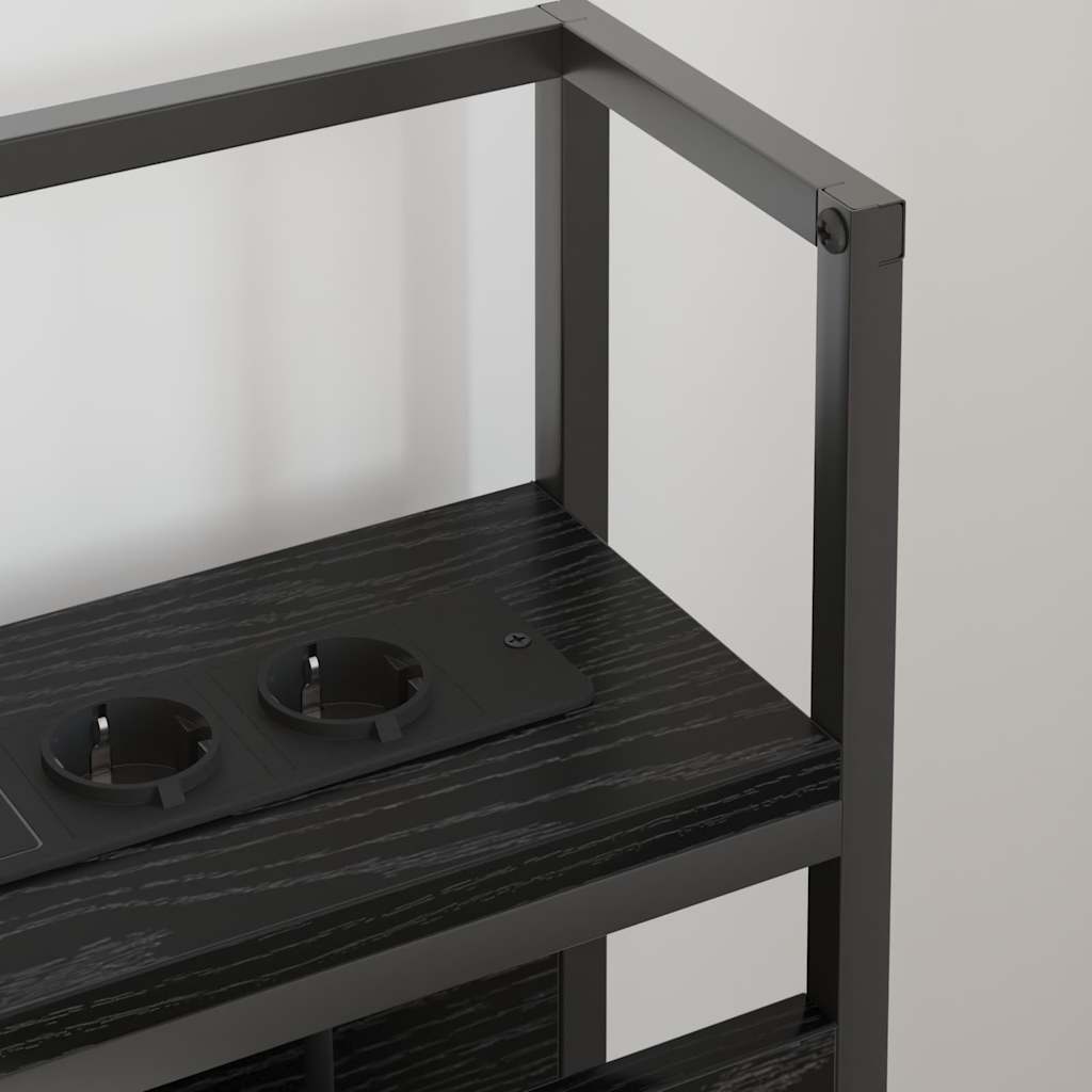 Cabeceira de armazenamento com prateleira Carvalho preto 100 cm