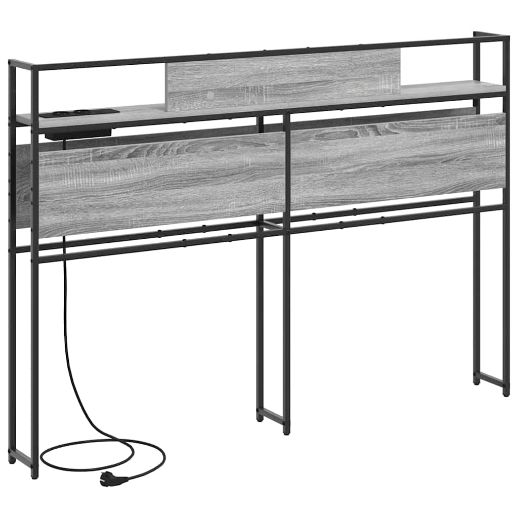 Cabeceira de armazenamento com cabeceira Sonoma cinzento 135 cm