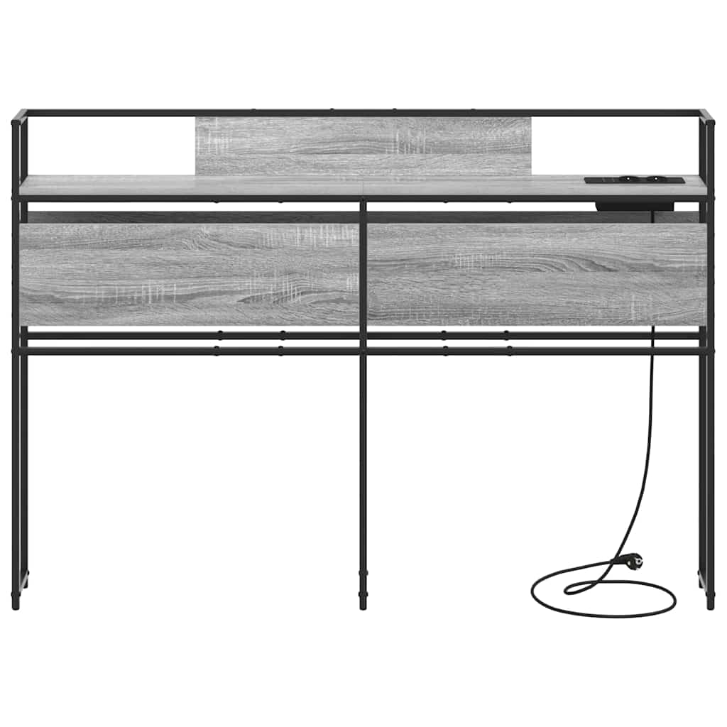 Cabeceira de armazenamento com cabeceira Sonoma cinzento 135 cm