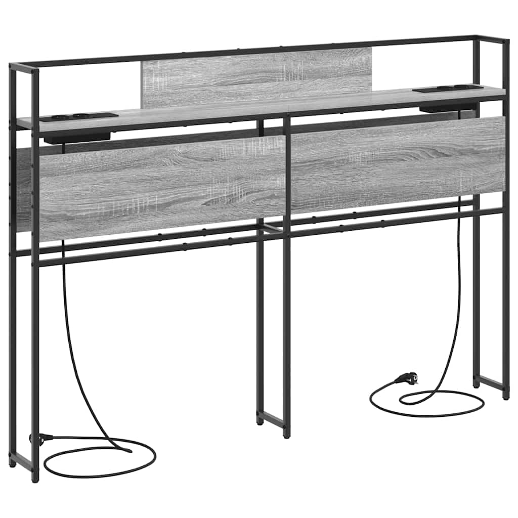Cabeceira de armazenamento com cabeceira Sonoma cinzento 150 cm