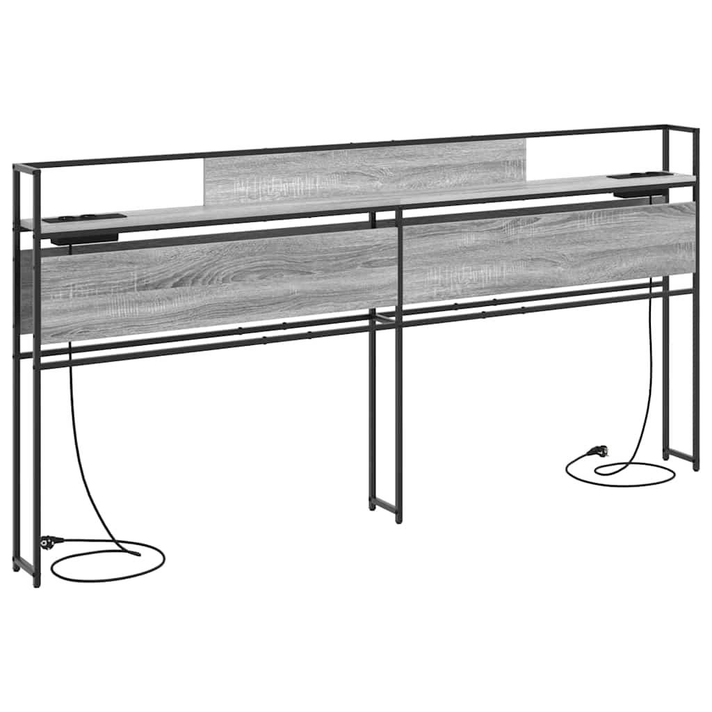 Cabeceira de armazenamento com cabeceira Sonoma cinzento 180 cm
