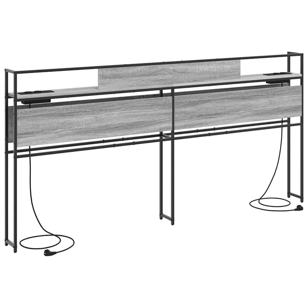 Cabeceira de armazenamento com cabeceira Sonoma cinzento 180 cm