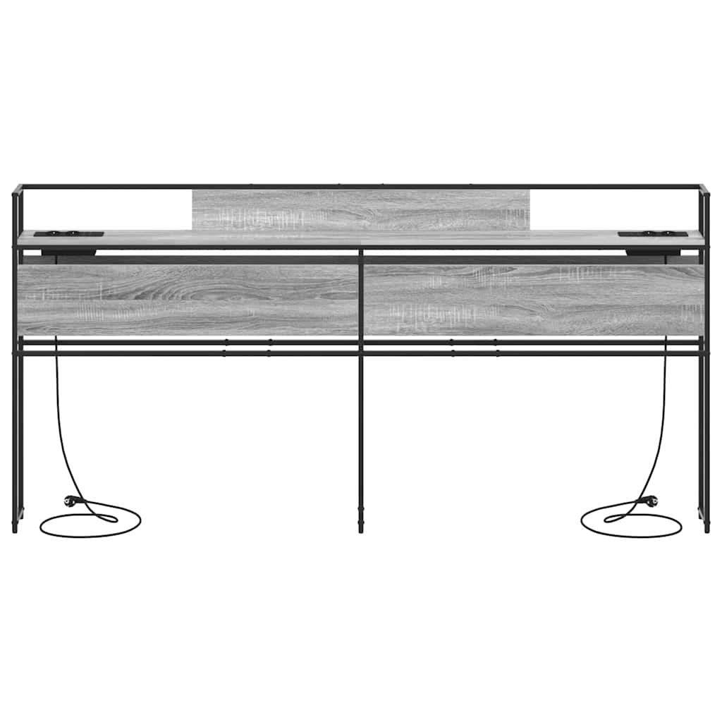 Cabeceira de armazenamento com cabeceira Sonoma cinzento 180 cm