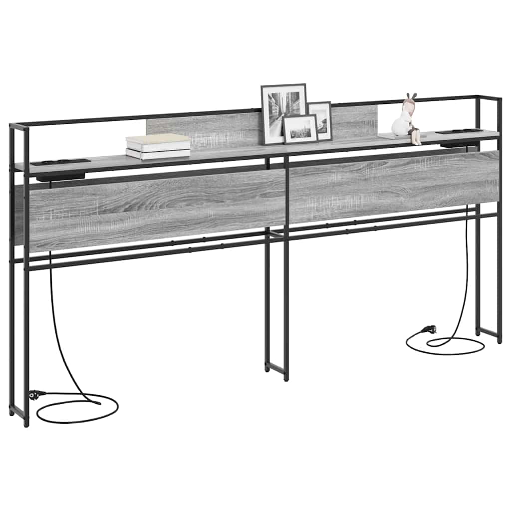 Cabeceira de armazenamento com cabeceira Sonoma cinzento 180 cm