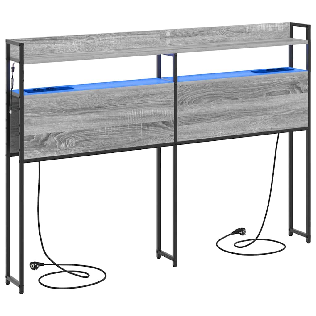 Cabeceira de armazenamento com cabeceira Sonoma cinzento 160 cm