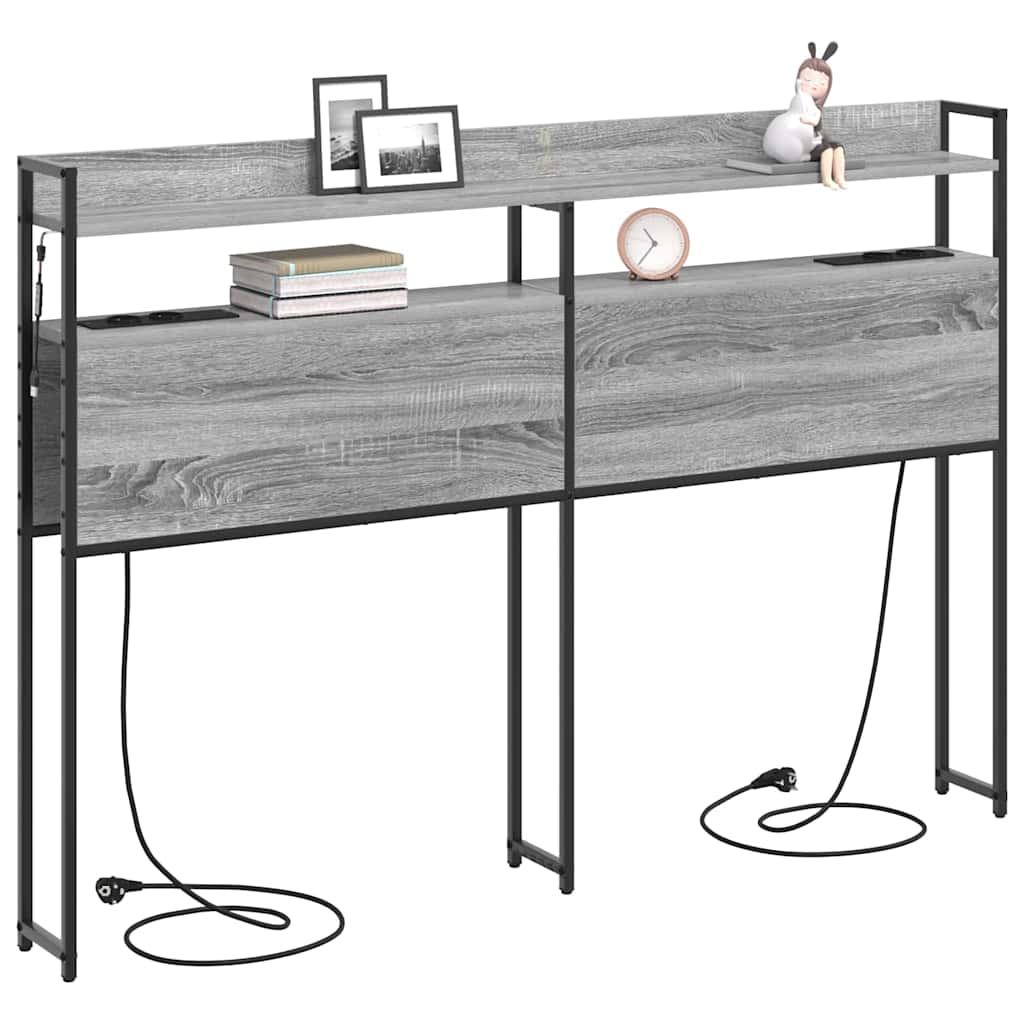 Cabeceira de armazenamento com cabeceira Sonoma cinzento 160 cm