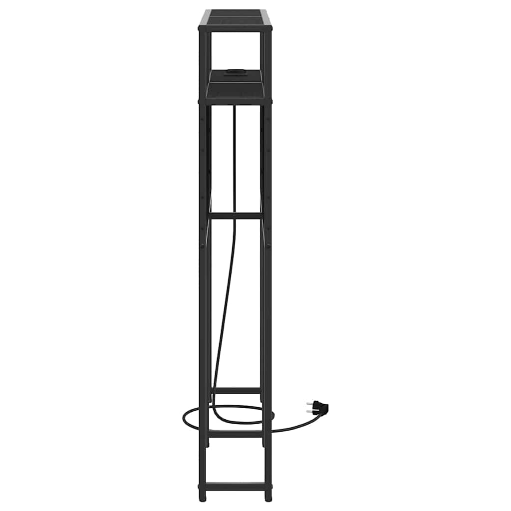 Cabeceira de armazenamento com prateleira Carvalho preto 80 cm