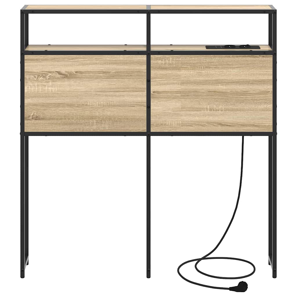 Cabeceira de armazenamento com prateleira Carvalho sonoma 80 cm
