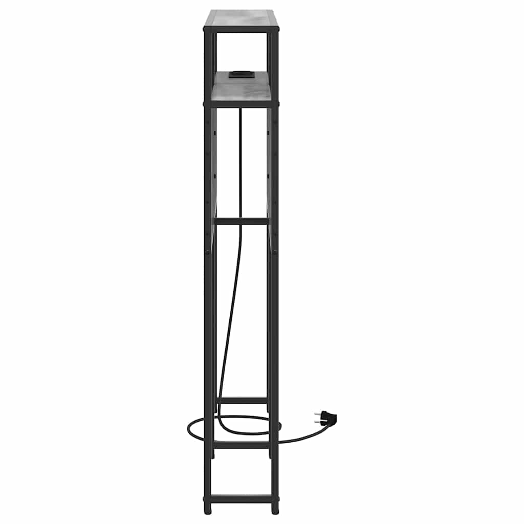 Cabeceira de armazenamento com prateleira Sonoma cinzento 90 cm