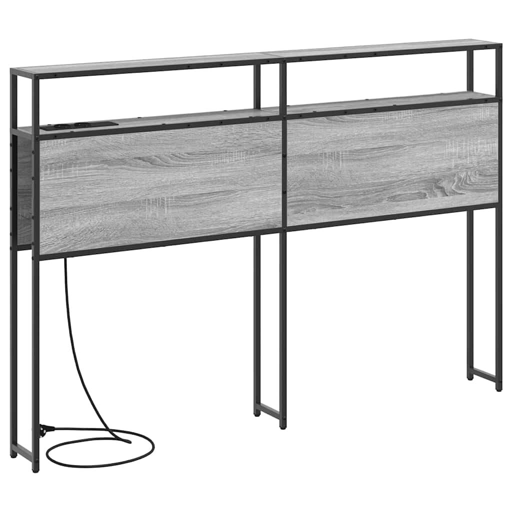 Cabeceira de armazenamento com cabeceira Sonoma cinzento 135 cm