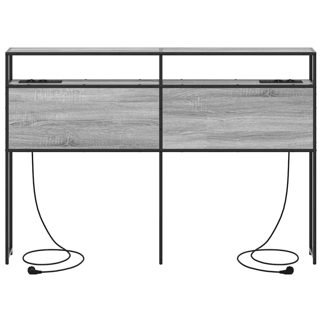 Cabeceira de armazenamento com cabeceira Sonoma cinzento 160 cm