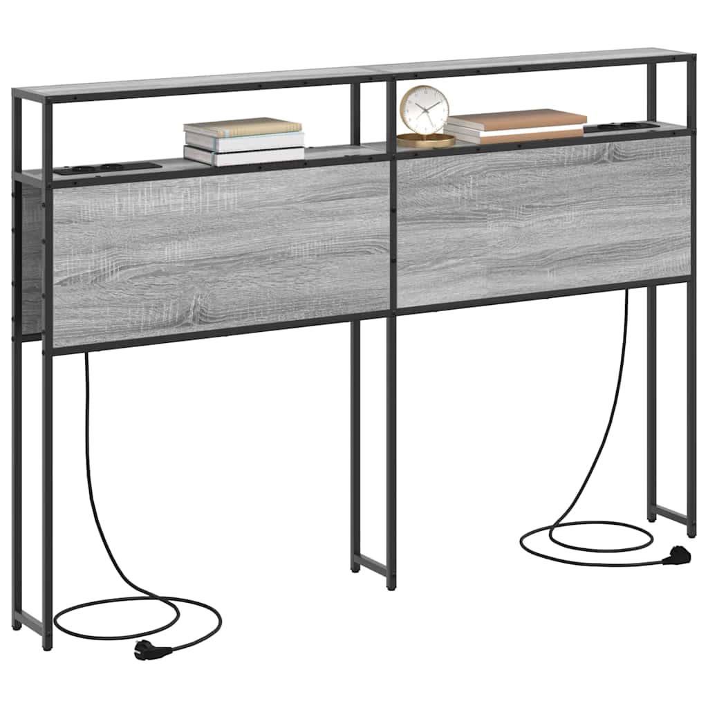 Cabeceira de armazenamento com cabeceira Sonoma cinzento 160 cm