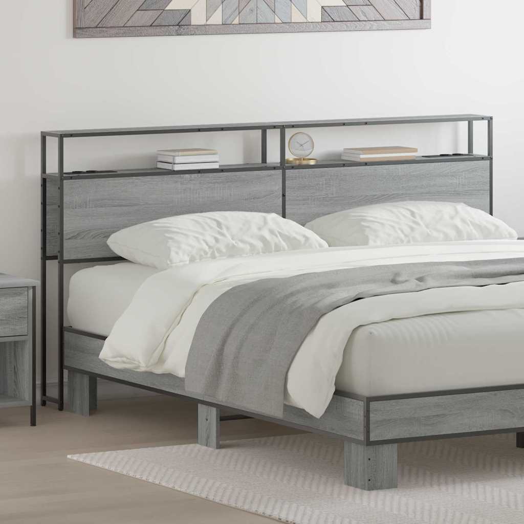 Cabeceira de armazenamento com cabeceira Sonoma cinzento 180 cm