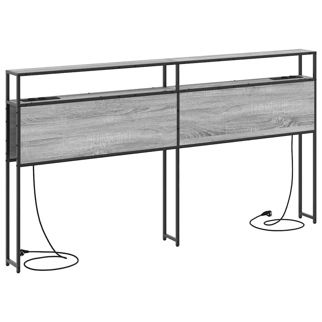 Cabeceira de armazenamento com cabeceira Sonoma cinzento 180 cm