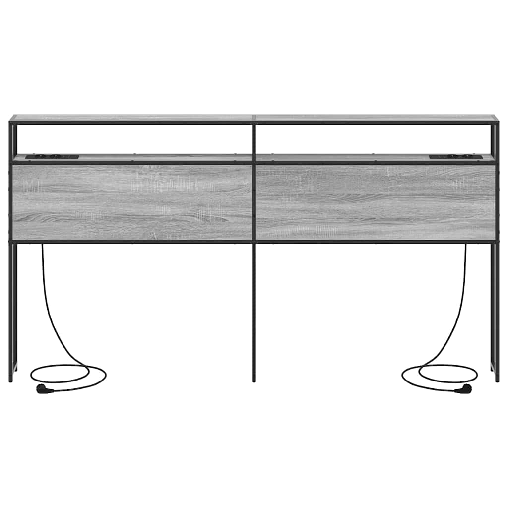 Cabeceira de armazenamento com cabeceira Sonoma cinzento 180 cm