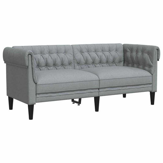 Sofá Chesterfield Cinzento-claro 182.5 x 74.5 x 74.5 cm tecido