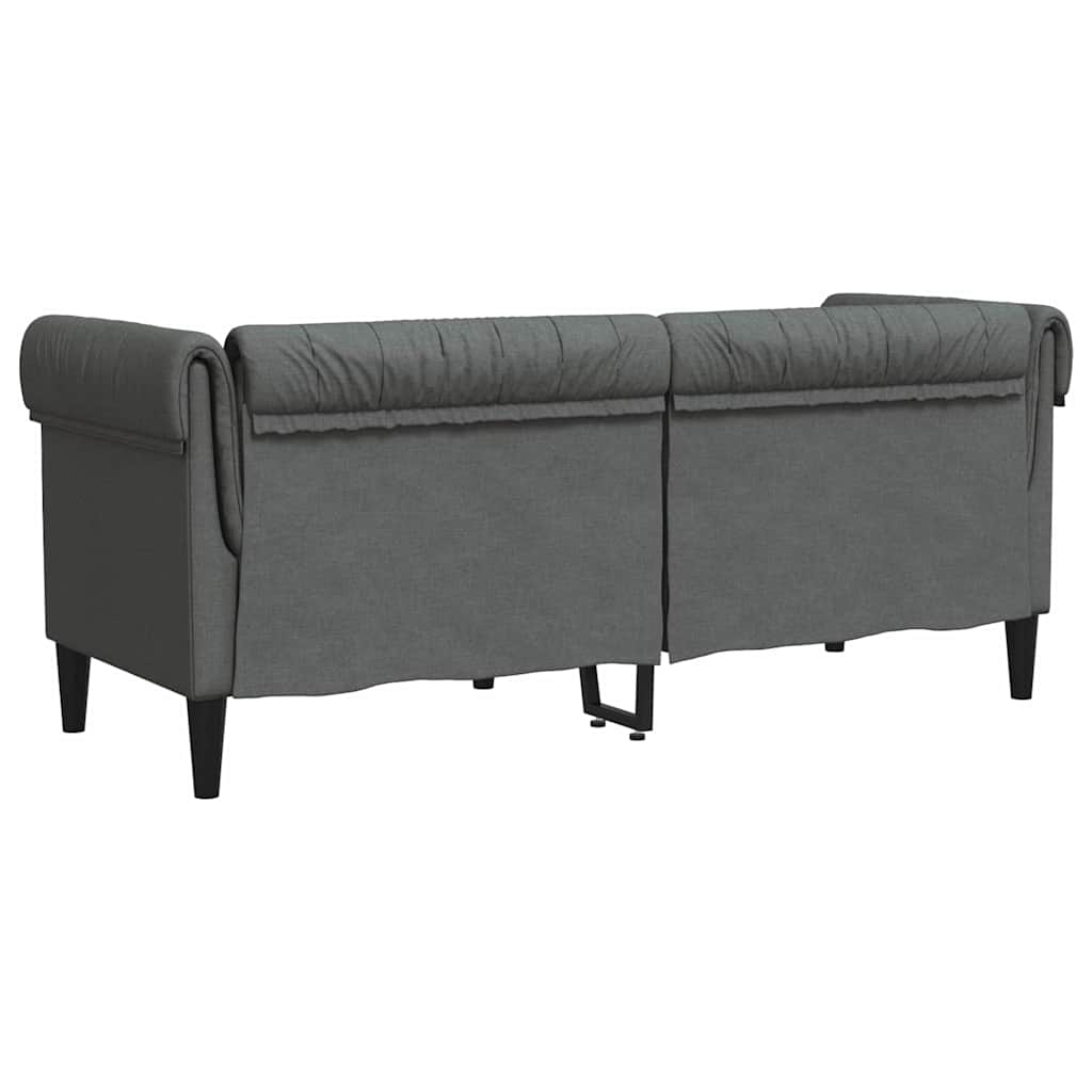Sofá Chesterfield Cinzento escuro 182.5 x 74.5 x 74.5 cm tecido