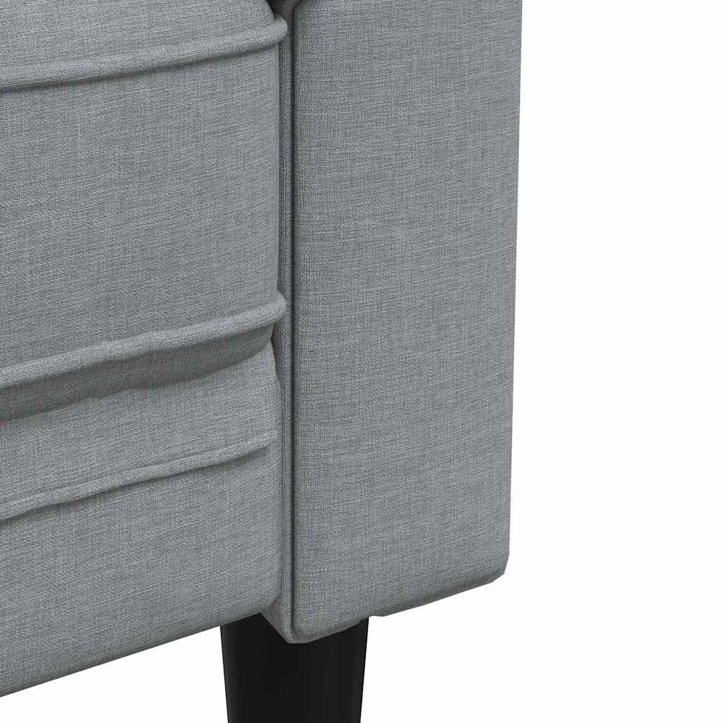 Sofá Chesterfield Cinzento-claro 201.5 x 74.5 x 74.5 cm tecido