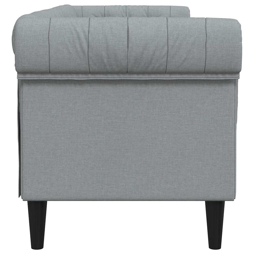Sofá Chesterfield Cinzento-claro 201.5 x 74.5 x 74.5 cm tecido