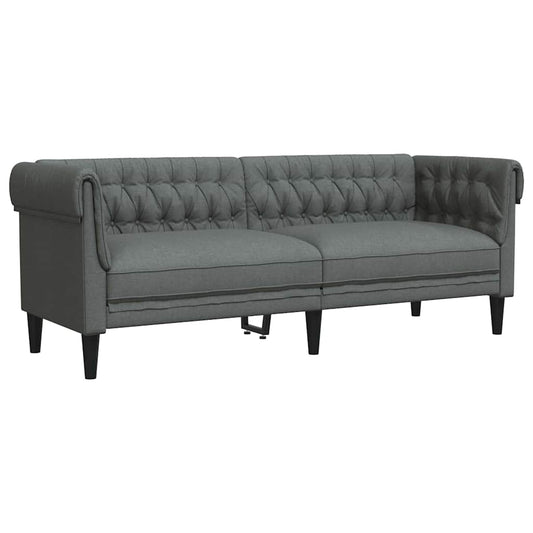 Sofá Chesterfield Cinzento escuro 201.5 x 74.5 x 74.5 cm tecido