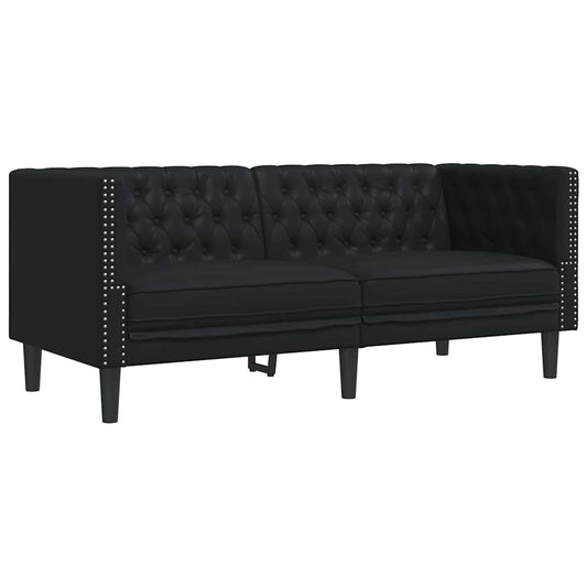 Sofá Chesterfield Preto 174 x 74,5 x 70,5 cm Couro sintético
