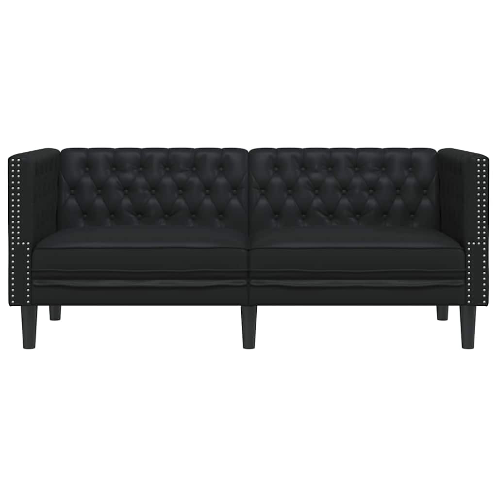 Sofá Chesterfield Preto 174 x 74,5 x 70,5 cm Couro sintético