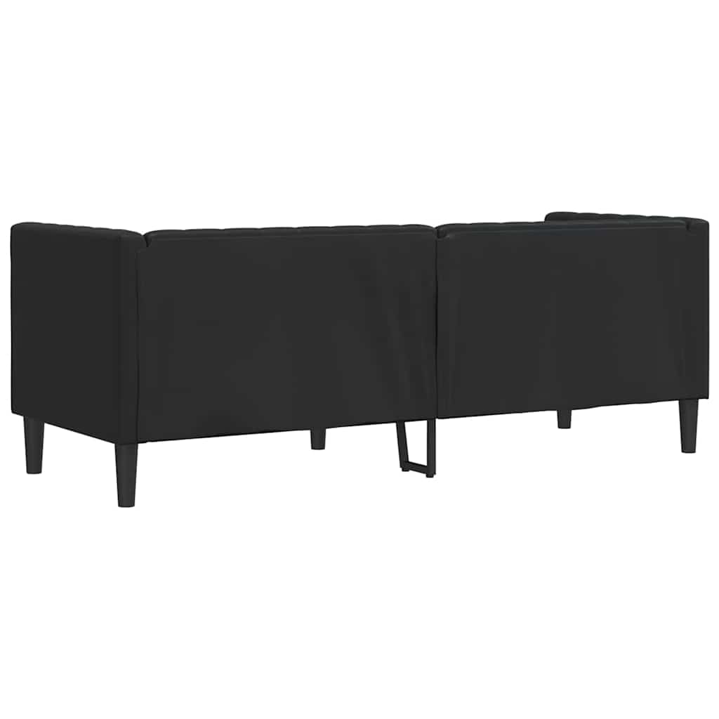 Sofá Chesterfield Preto 194 x 74,5 x 70,5 cm Couro sintético