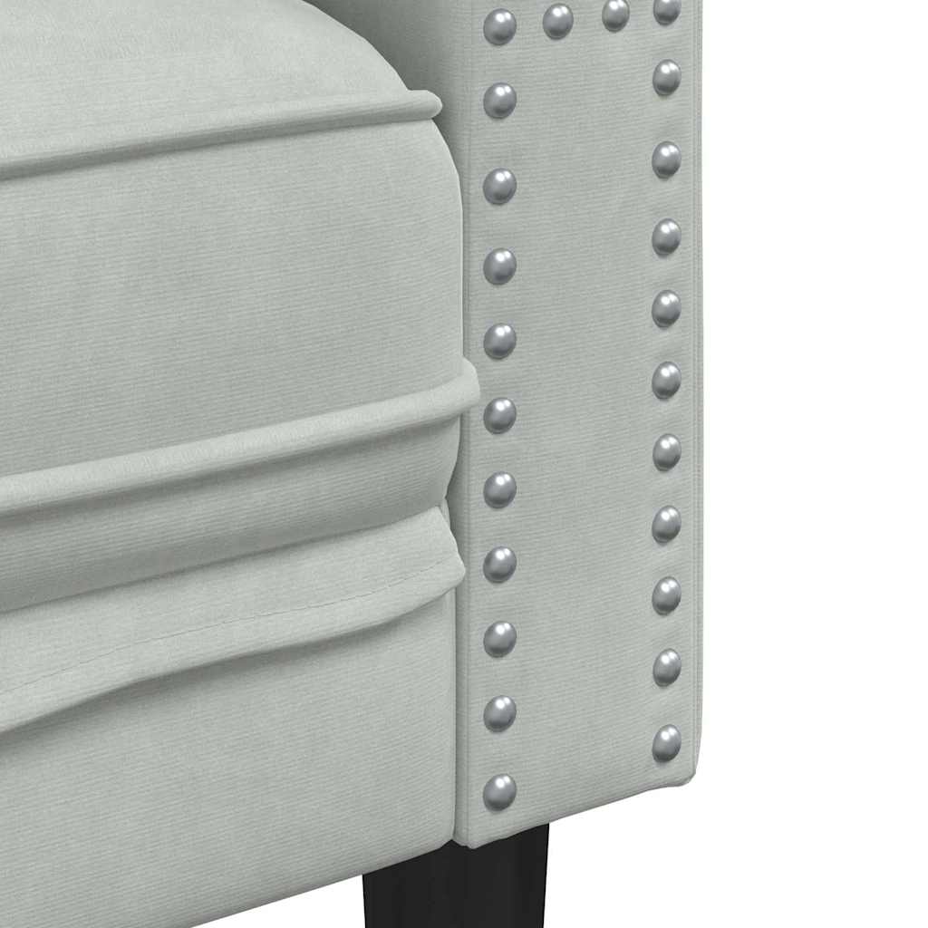 Sofá Chesterfield Cinzento-claro 174 x 74,5 x 70,5 cm Veludo