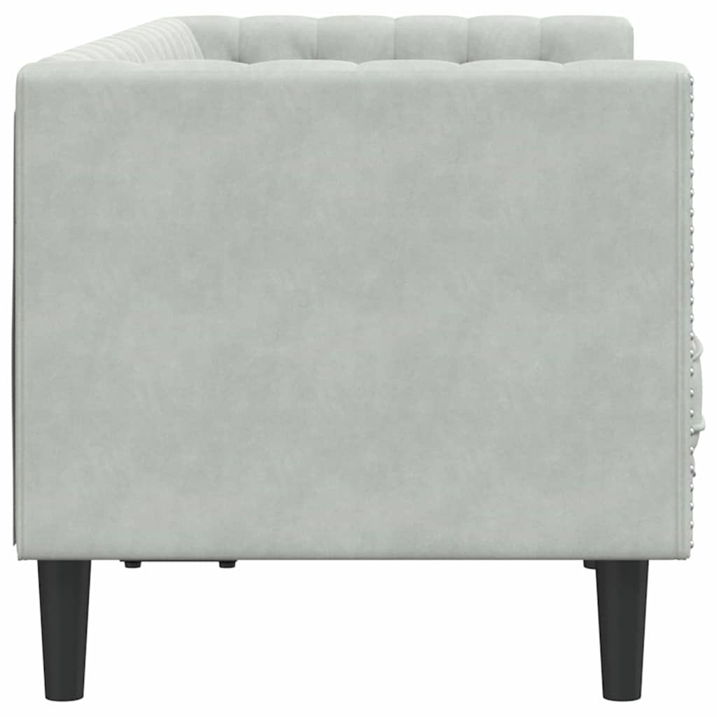 Sofá Chesterfield Cinzento-claro 174 x 74,5 x 70,5 cm Veludo