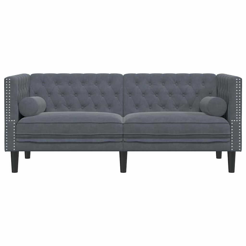 Sofá Chesterfield Cinzento escuro 174 x 74,5 x 70,5 cm Veludo