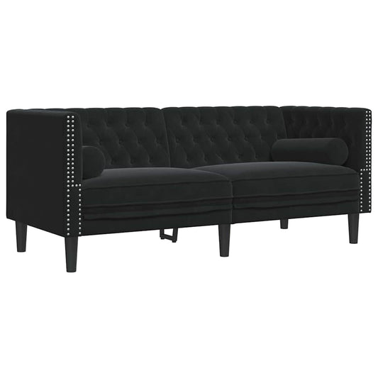 Sofá Chesterfield Outros Preto 174 x 74,5 x 70,5 cm Veludo