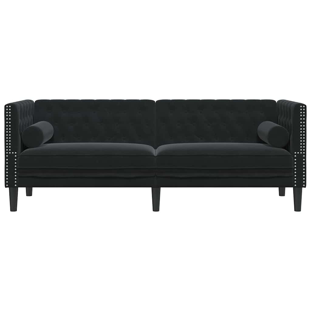 Sofá Chesterfield Outros Preto 194 x 74,5 x 70,5 cm Veludo