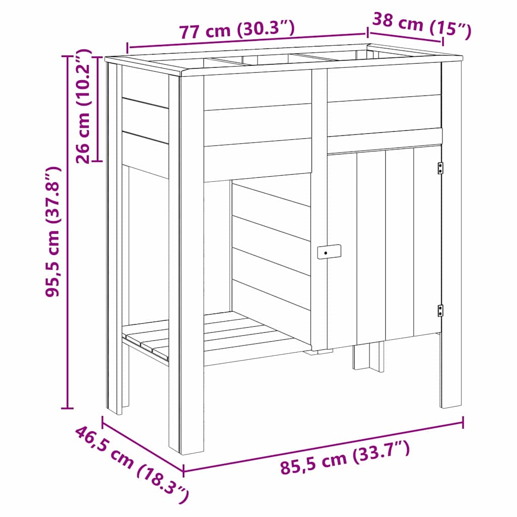 Cama Elevada Castanho 85 x 46 x 96 cm Madeira de pinho maciça