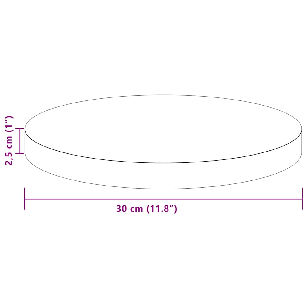 Tampo de Mesa Marrom Claro Ø 30 x 2,5 cm