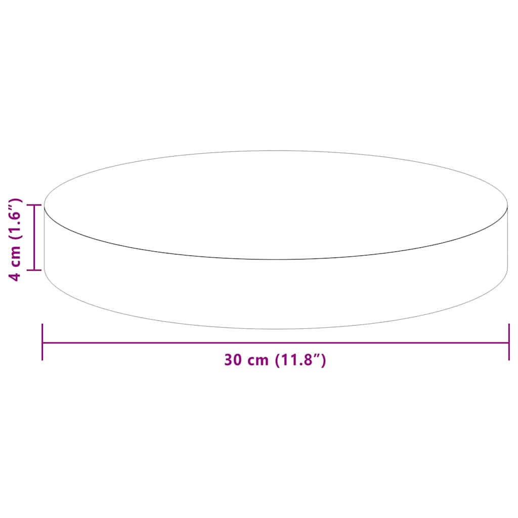 Tampo de Mesa Marrom Claro Ø 30 x 4 cm