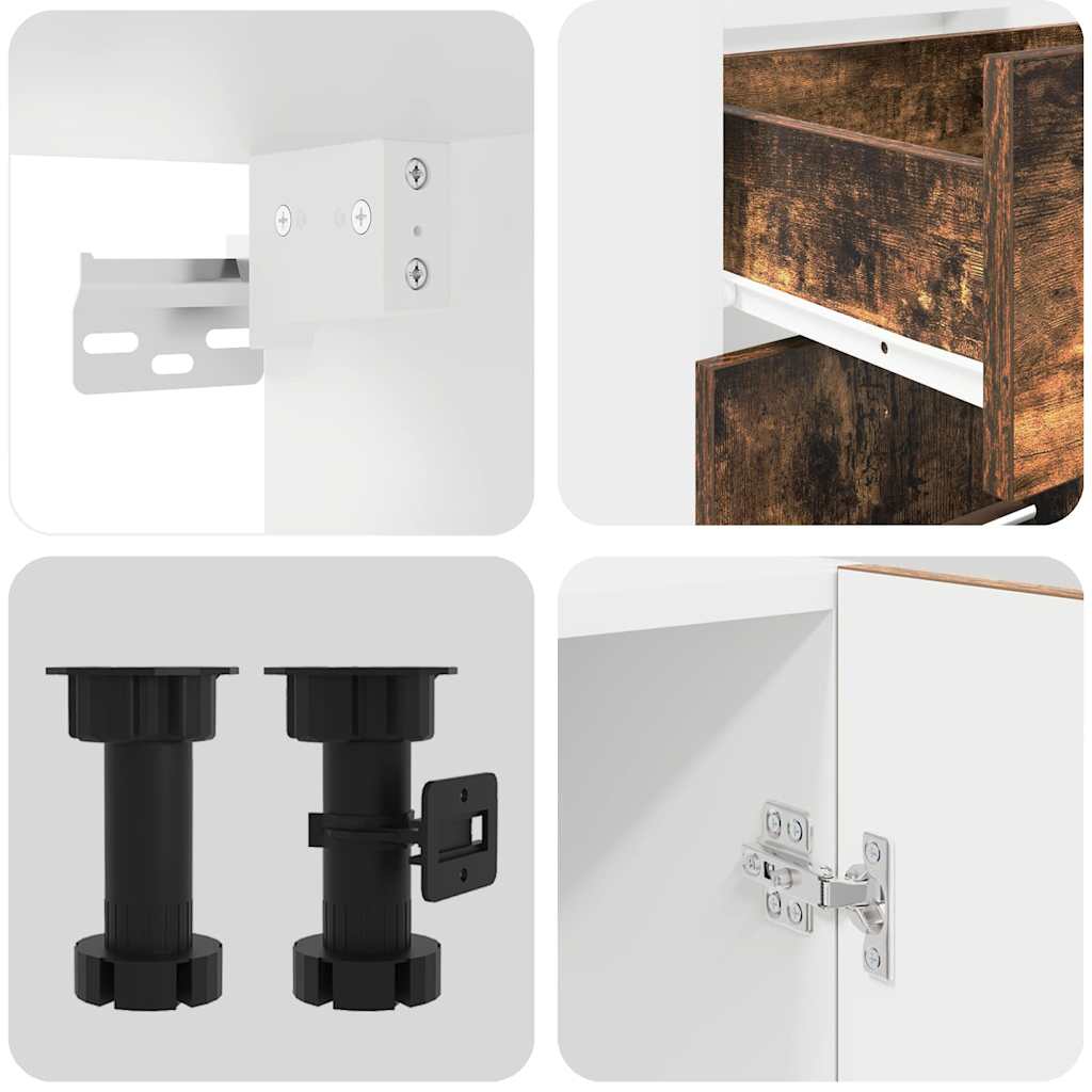 Conjunto de armários de cozinha Lyon 4 pcs Carvalho Defumado
