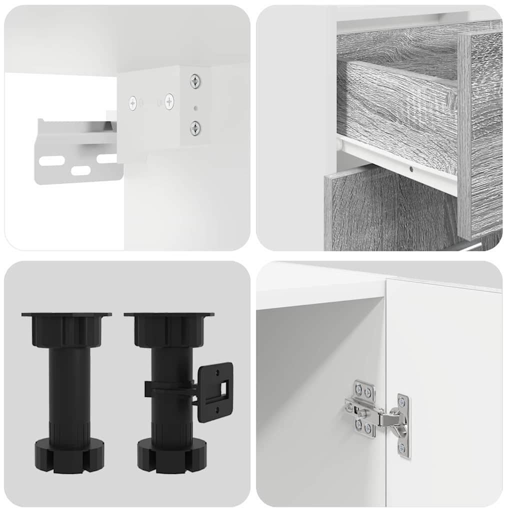 Conjunto de armários de cozinha Lyon 4 pcs Sonoma cinzento