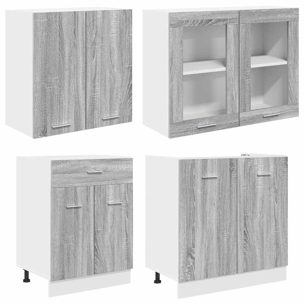 Conjunto de armários de cozinha Lyon 4 pcs Sonoma cinzento