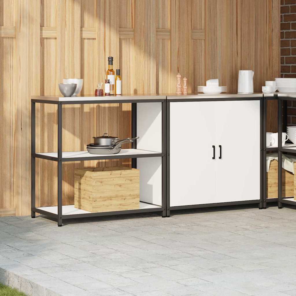 Conjunto de Armazenamento de Cozinha com porta 2 pcs Branco
