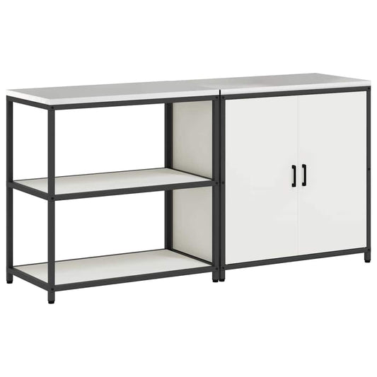 Conjunto de Armazenamento de Cozinha com porta 2 pcs Branco