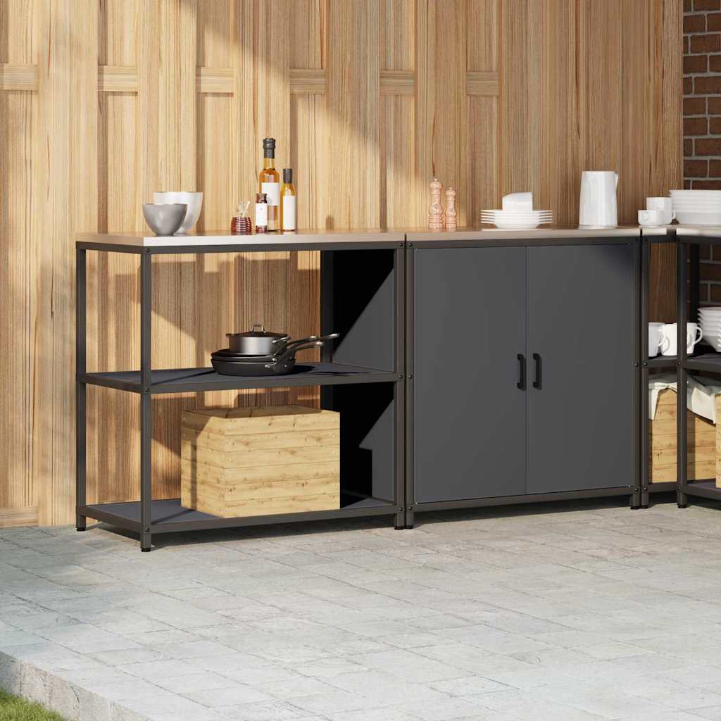 Conjunto de Armazenamento de Cozinha com porta 2 pcs Antracite