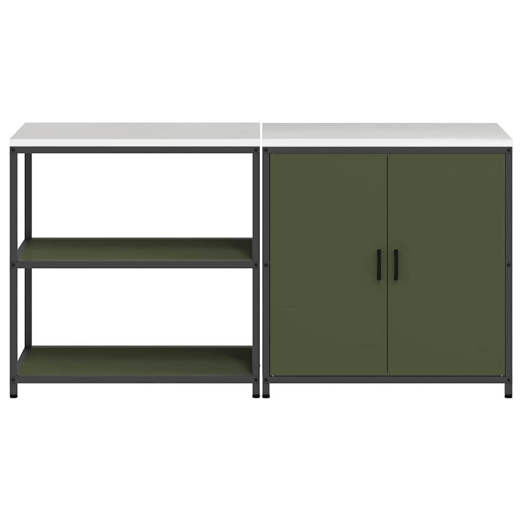 Conjunto de Armazenamento de Cozinha 2 pcs Verde Oliva