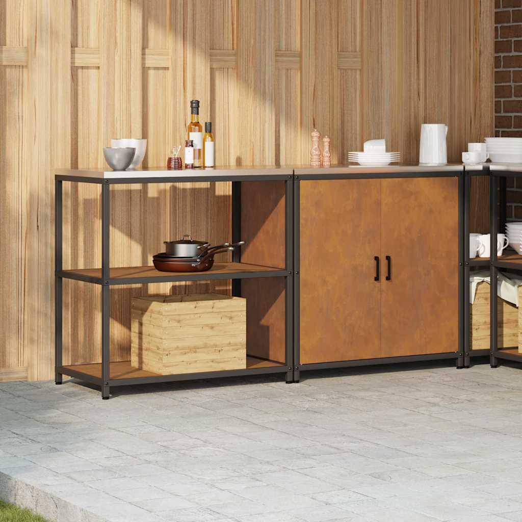 Conjunto de Armazenamento de Cozinha 2 pcs Ferro Enferrujado